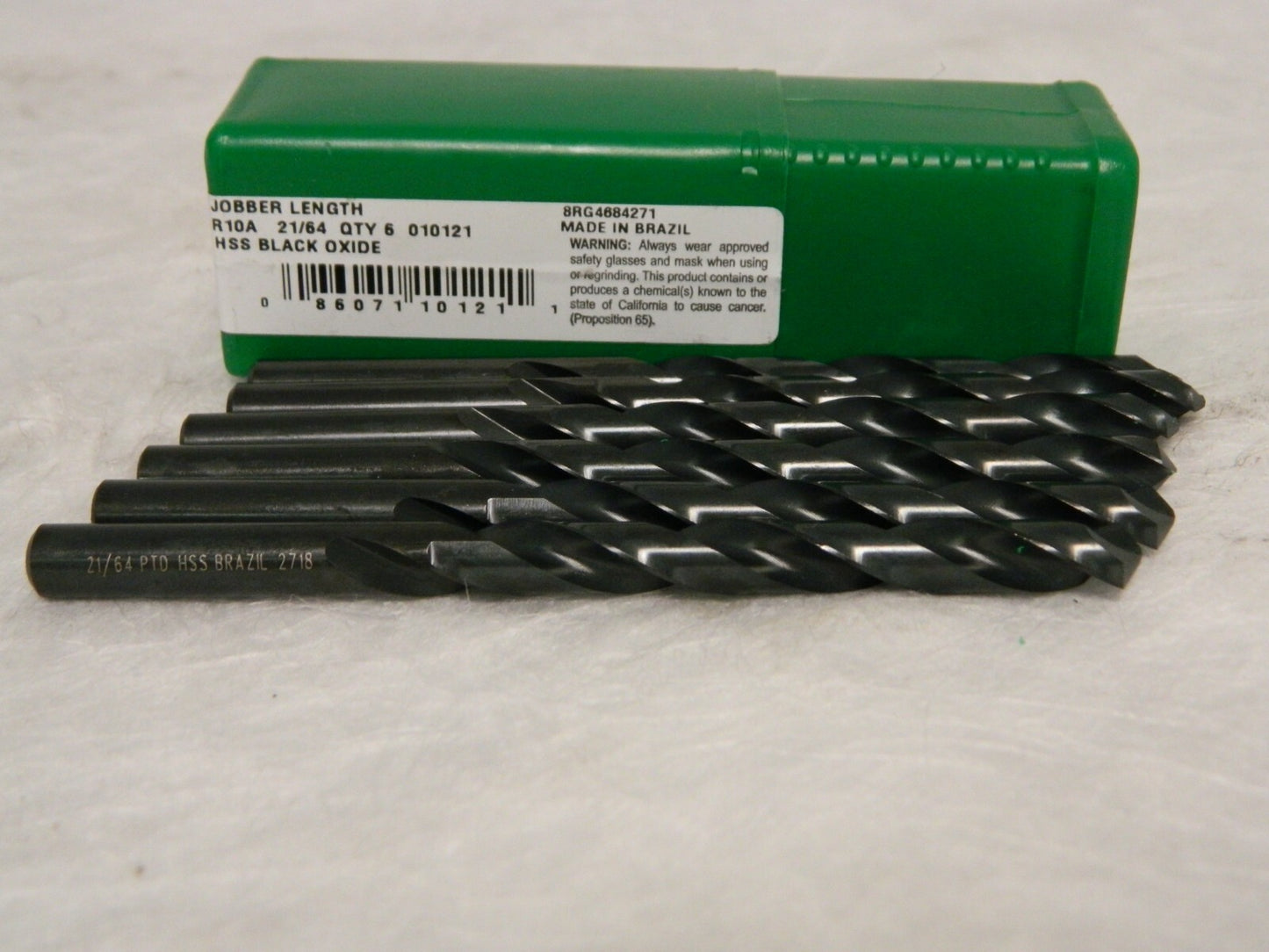 Precision Twist Drill High Speed Steel Jobber Drill 21/64" 118° Qty 6 01012