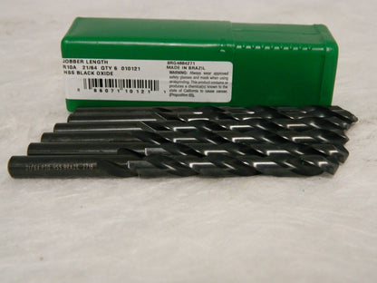 Precision Twist Drill High Speed Steel Jobber Drill 21/64" 118° Qty 6 01012