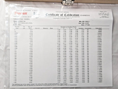 Starrett Webber 88 Pcs Gage Block Set Rectangular Steel Metric Grade 0 RS88.MA1