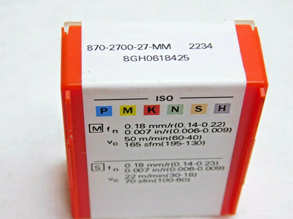 Sandvik Coromant Carbide Drill Tip TiAlN2 27mm "142º 870-2700-27-MM 2234 2653662