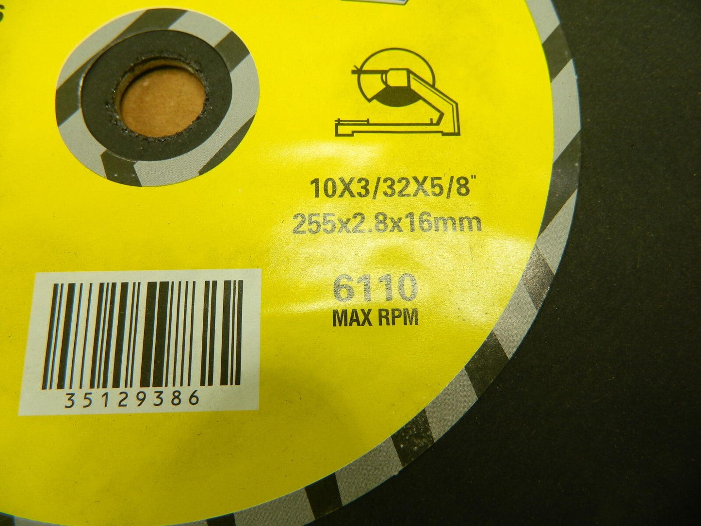 TRU-MAXX AO Cutoff Wheel Type 1, 10" Dia, 3/32" Thick, 5/8" Hole Qty 10 35129386