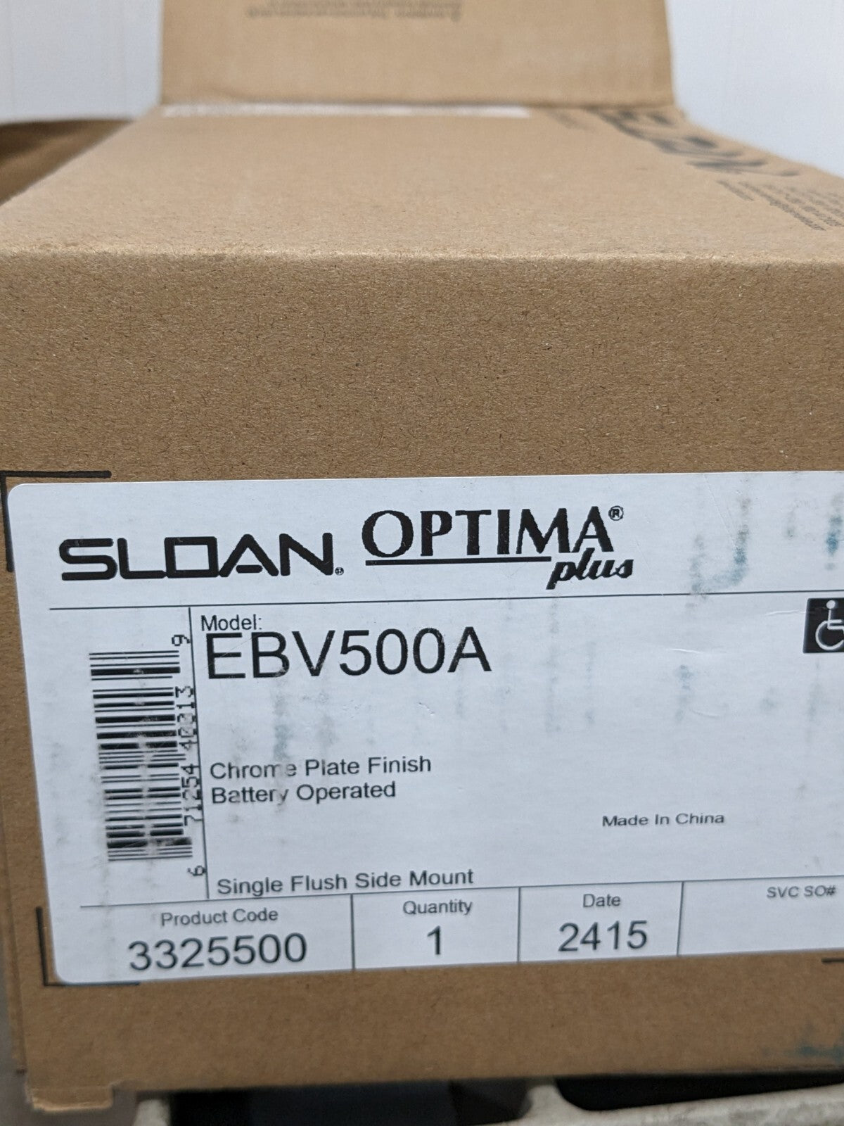 Sloan Optima Plus Flush Sensor Urinal/Water Closet Flushometer EBV500A