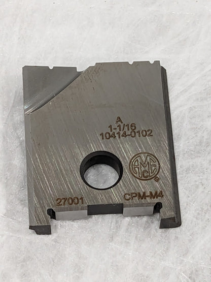AME Spade Drill Insert: 1-1/16" Dia, Seat Size A, 180 ° Point 10414-0102