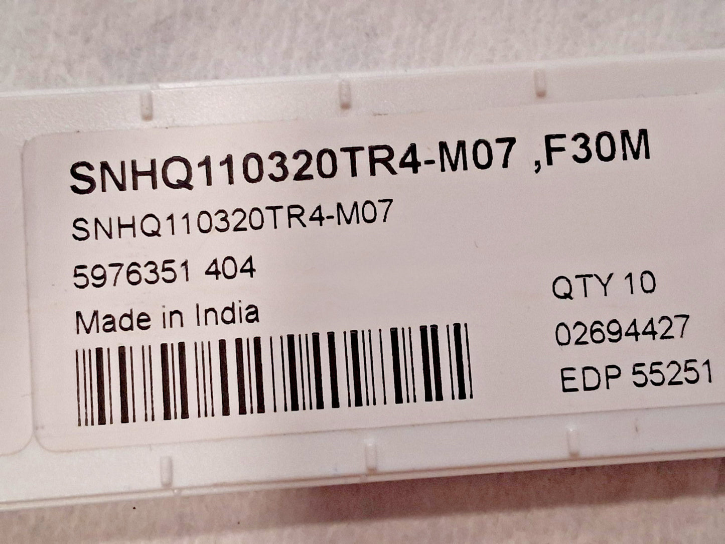 Seco Carbide Milling Insert SNHQ Qty 10 02694427