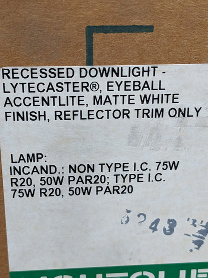 Lightolier 5″ Aperture Baffle Eyeball Reflector Trim – 1022