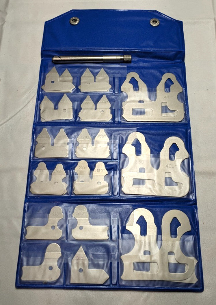 Radius Gage 26pc Set with Case  Steel  0.01 - 0.5" Radius  615-4126