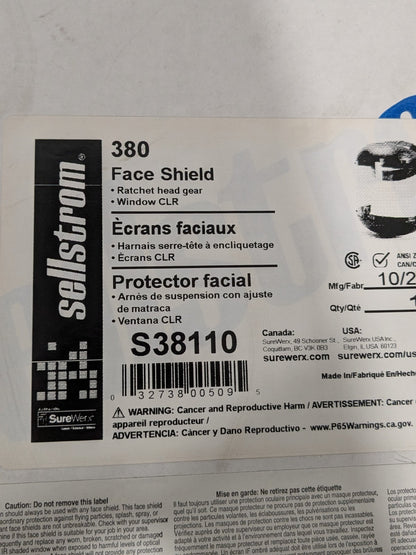 Sellstrom Face Shield with Chin Guard: 6-1/2" High, 19-1/2" Wide S38110