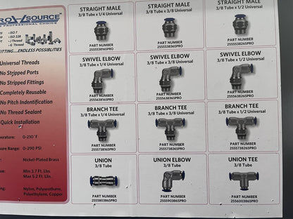 PRO-SOURCE 60 Piece Push to Connect Fitting Kit Mixed Universal Threads 3/8"