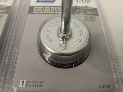 NORTON 2pk 1-1/2" CRIMPED WIRE CUP BRUSH 39110