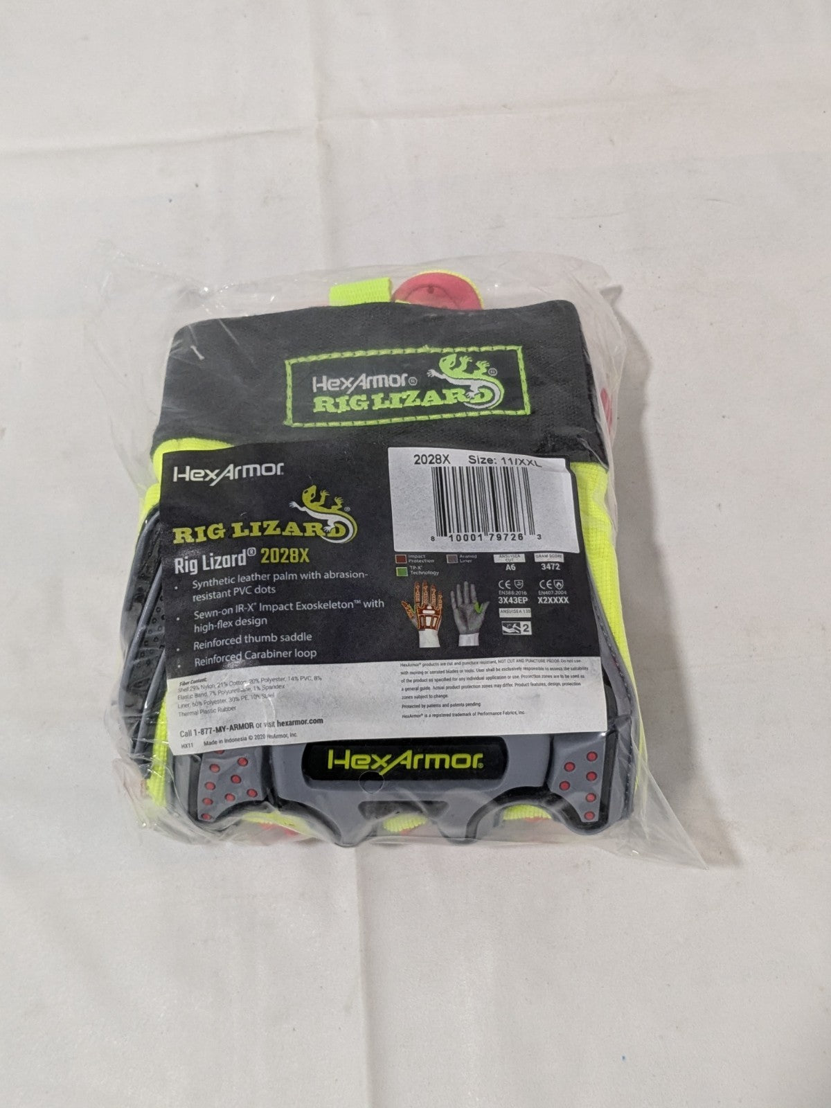 Rig Lizard Hi-Vis Yellow/Gray HPPE/Steel A6 Cut Level Sz XXL 2028X-XXL (11)