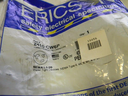 Ericson Locking Type Connector 20AMP-125V  2410-CW6P