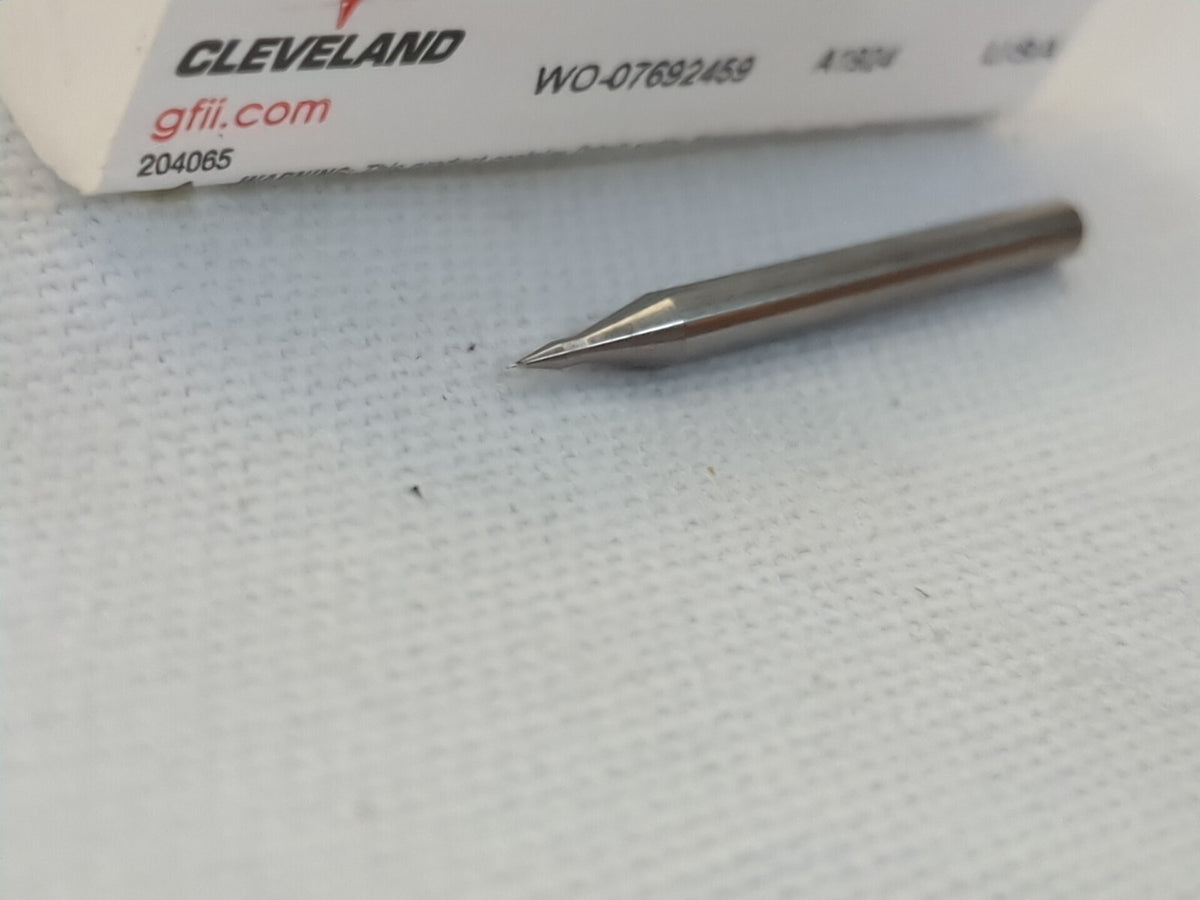 CLEVELAND Square End Mill: 0.13 mm Dia, 0.3800 mm LOC, 2 Fl HSS C76001