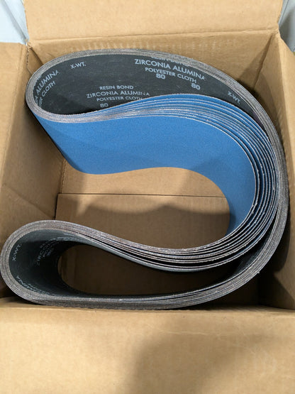 Norton Abrasive Belt: 6" Wide, 60" OAL, 80G, Zirconia Alumina Qty 10 78072728955