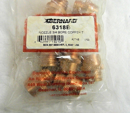 Bernard Nozzle  3/4" Bore Copper T Qty 10  6318B