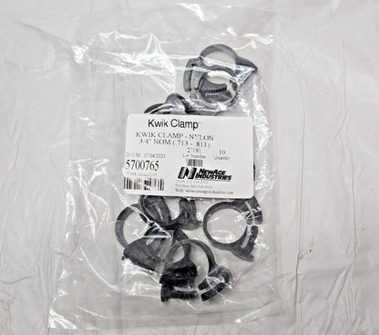 PACK OF 10 NewAge Kwik Clamp Nylon Double Bond Hose Clamps 3/4"NOM 5700765