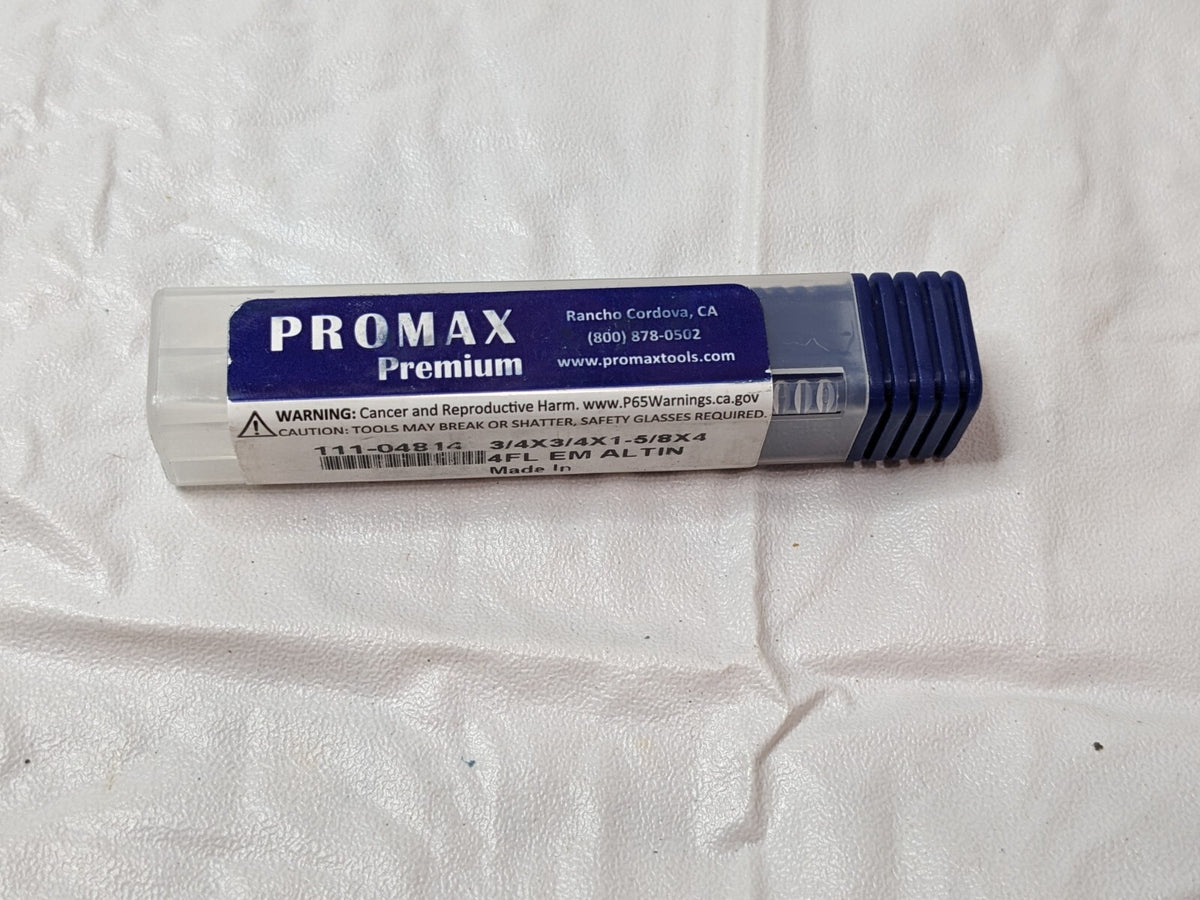 PROMAX Carbide Square End Mill 4FL 3/4" X 3/4" X 1-5/8" X 4"