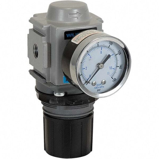 WILKERSON Compressed Air Regulator: 3/8" NPT, 300 Max psi, Compact R18-03-F0G0B