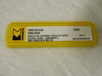 Kennametal Universal Negative Inserts 5 Pack CNMG120412UN 3751875