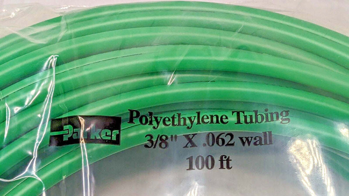 Parker Green Polyethylene Tubing 3/8" X .062 Wall 125PSI QTY 100 Ft E-64-G-