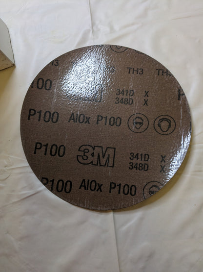3M PSA Disc: 8″ Disc Dia, 100 Grit, Aluminum Oxide 50pk 7010361779