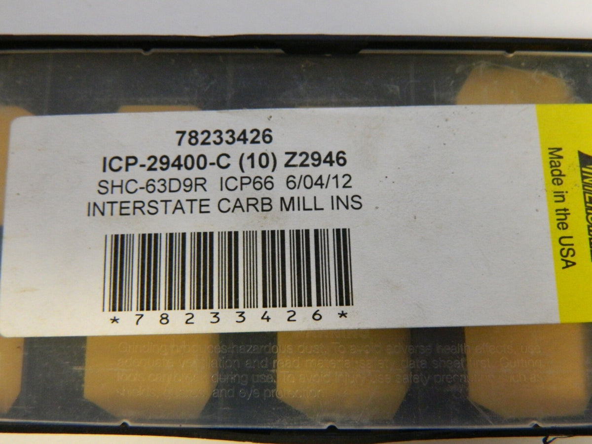 Interstate SHC63D9R ICP55 Carbide Milling Insert QTY 10. 78233426