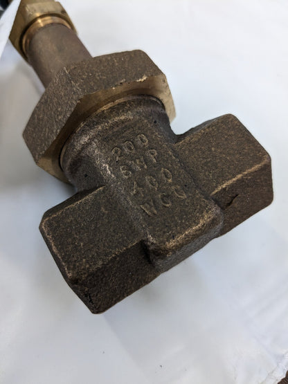 NIBCO Gate Valve: Rising Stem, 1/2" Pipe, Threaded, Bronze NL1Z006