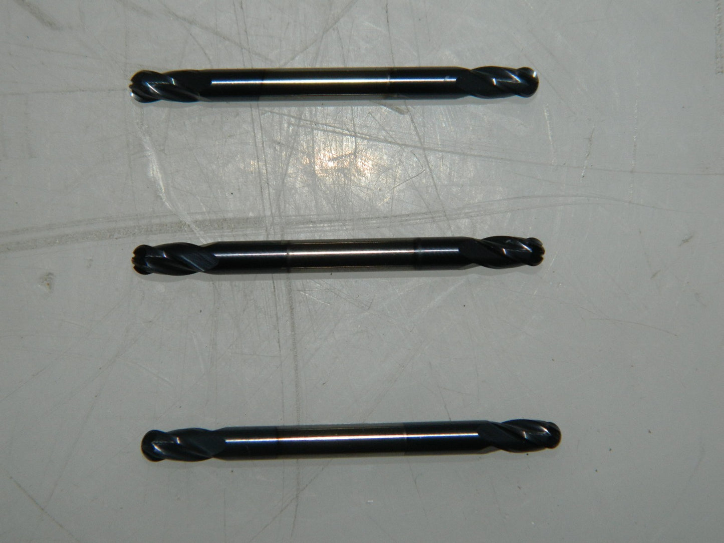 Fullerton Carbide Double End 4FL End Mills 3 Pack 1/8" Cut Dia 1/4" LOC 36047