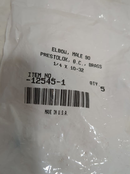 PARKER 5pk 10-32 Thread Push-to-Connect TubexMalexTubexMale -12545-1
