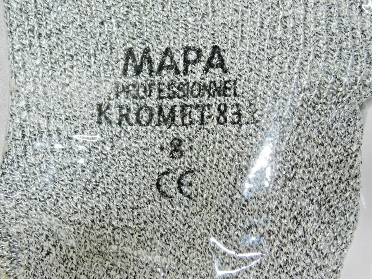 12 PAIRS MAPA Kromet Cut Resistant Gloves HDPE w/Leather Palm Size 8/M 832418