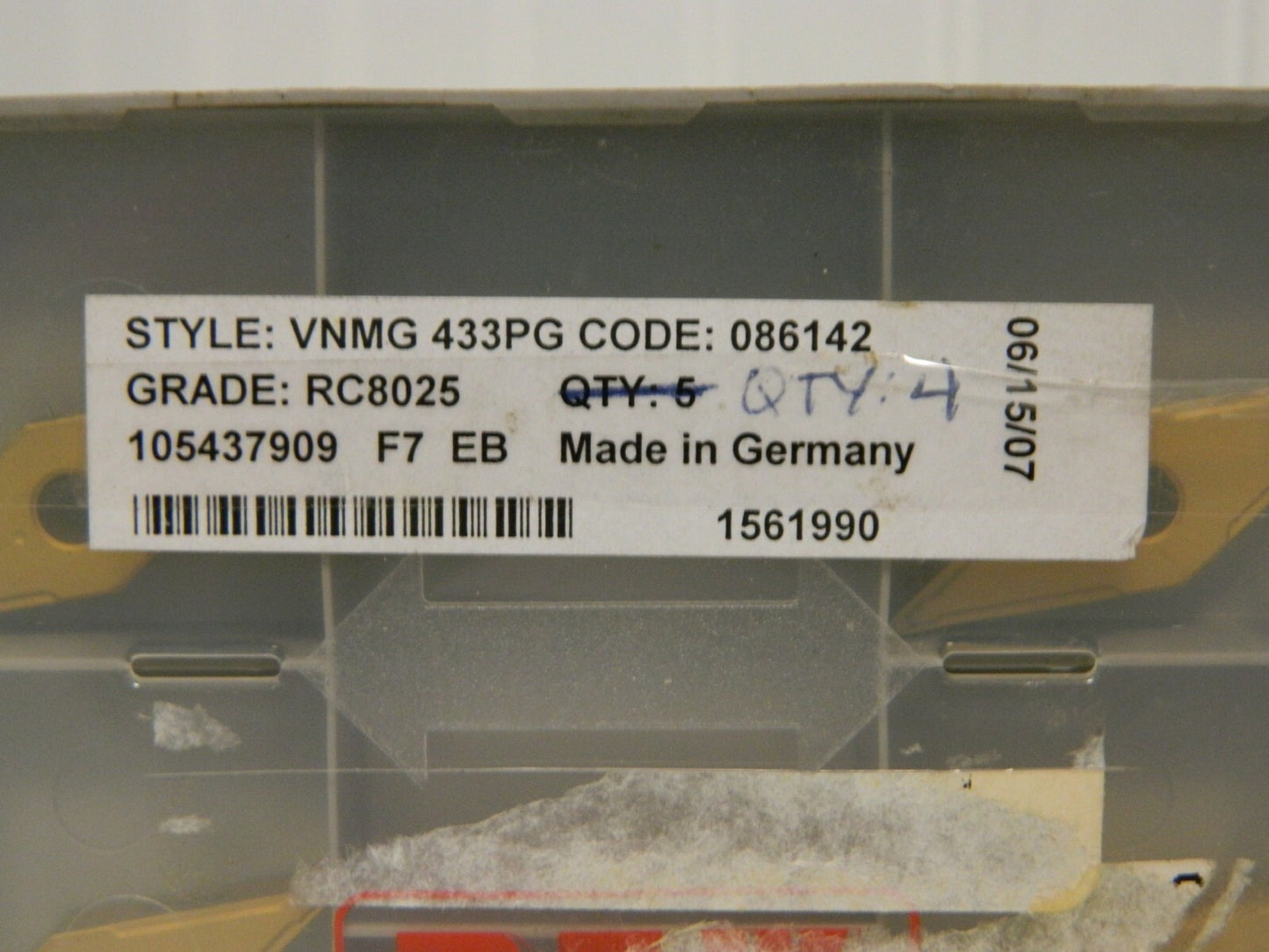 RTW Carbide Inserts VNMG 433PG Grade RC8025 Qty 4 1561990