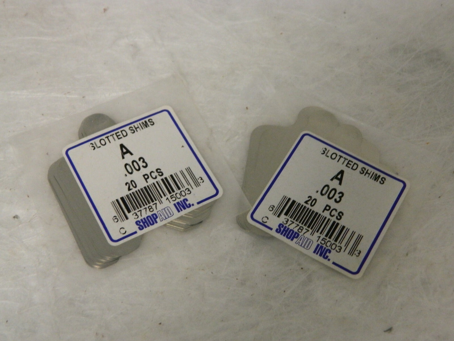 ShopAid Slotted Shim Stock 2" Long x 2" Wide x 0.003" Thick Qty 4