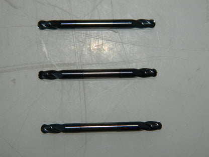 Fullerton Carbide Double End 4FL End Mills 3 Pack 1/8" Cut Dia 1/4" LOC 36047