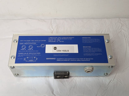 BIMBA Anti-Tiedown Two-Hand Actuator Control Unit 1/4"NPTF 70-100 PSI CSV-102LS