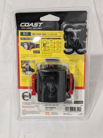 Coast Products 3AA LED Black/Red Focusing Head Lamp 19721