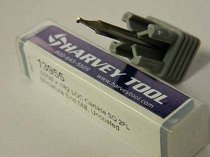 Harvey Tools Length Of Cut:  .082" Miniature End Mills  QTY 3 13955