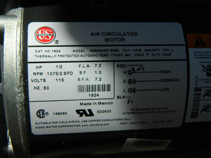 US MOTORS Single Phase Permanent Split Capacitor (PSC) AC Motor: TEAO Enclosure