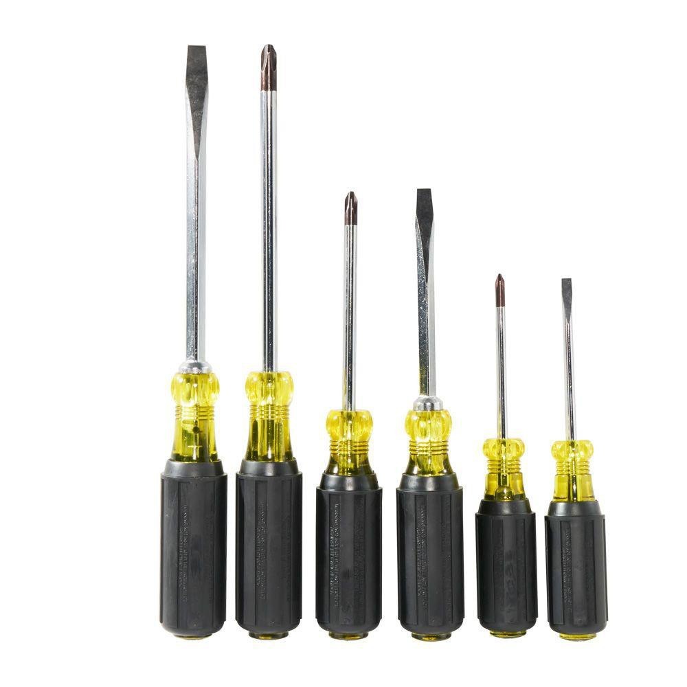 Klein Tools Screwdriver Set 6 Pc Cabinet Keystone & Phillips 85074