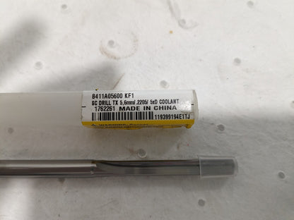 KENNAMETAL Straight-Flute Drill Bit: 5.60 mm Dia carbide 1762261
