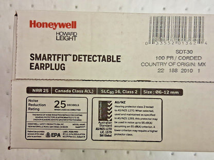 Howard Leight Thermoplastic Elastomer Chorded Flanged Earplugs QTY100 SDT-30