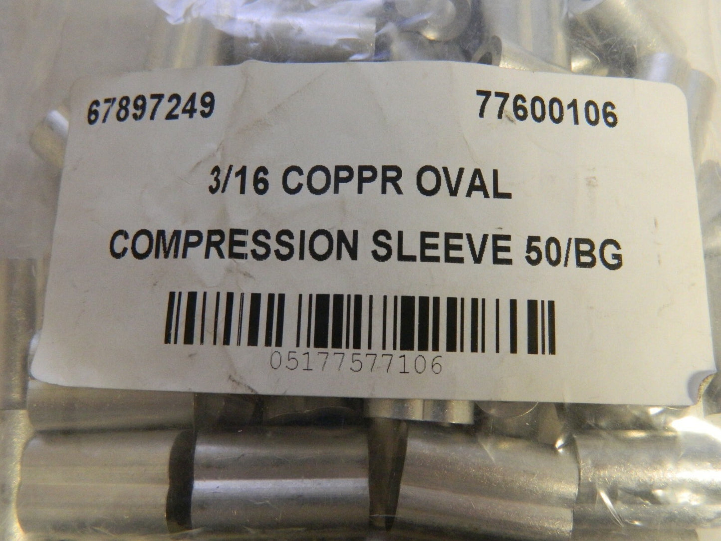 Pro 3/16" Oval Compression Sleeve Copper Pack of 50   776 00106