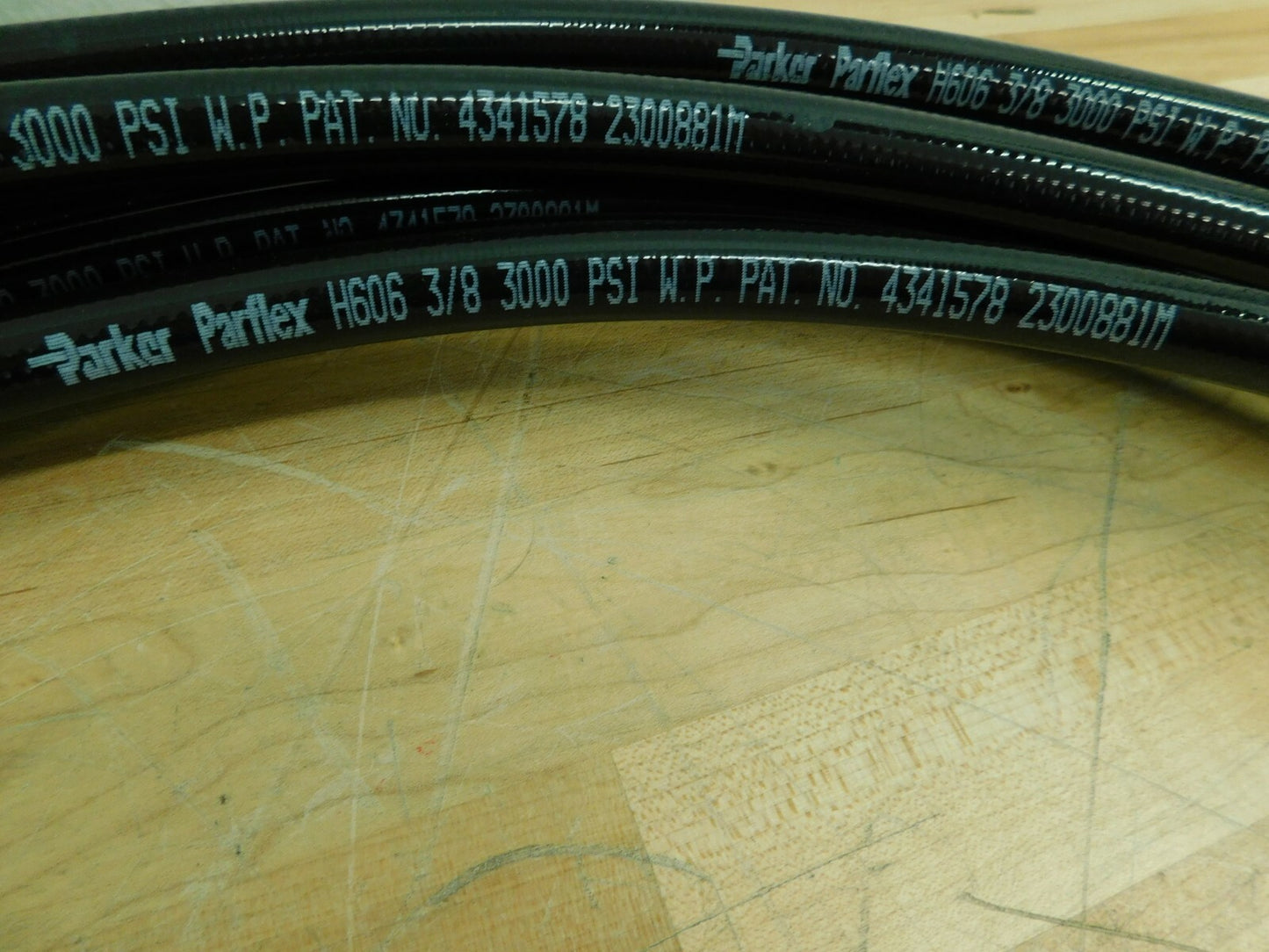 Parker 50' Long Thermoplastic Tube 3/8" ID x 0.64" OD 3000 psi Bl