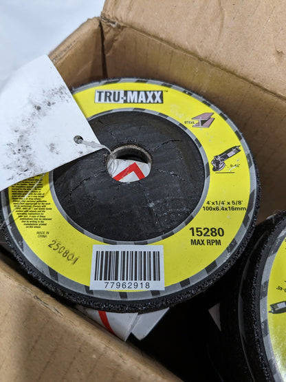 TRU-MAXX Depressed-Center Wheel: Type 27, 4" Dia, 1/4" Thick, 5/8&quot