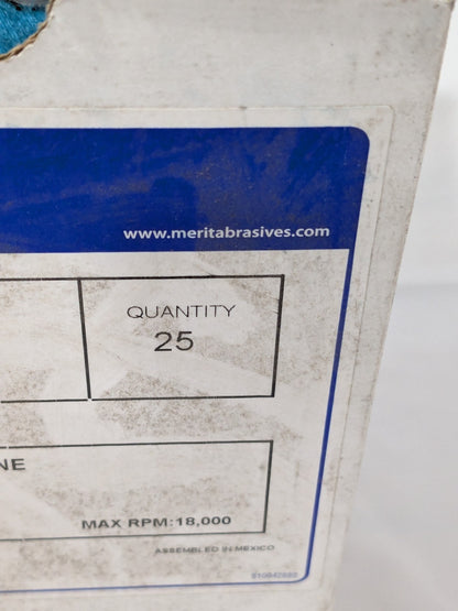MERIT ABRASIVES Quick-Change Disc: Type S 3" Dia Box of 25 08834166321