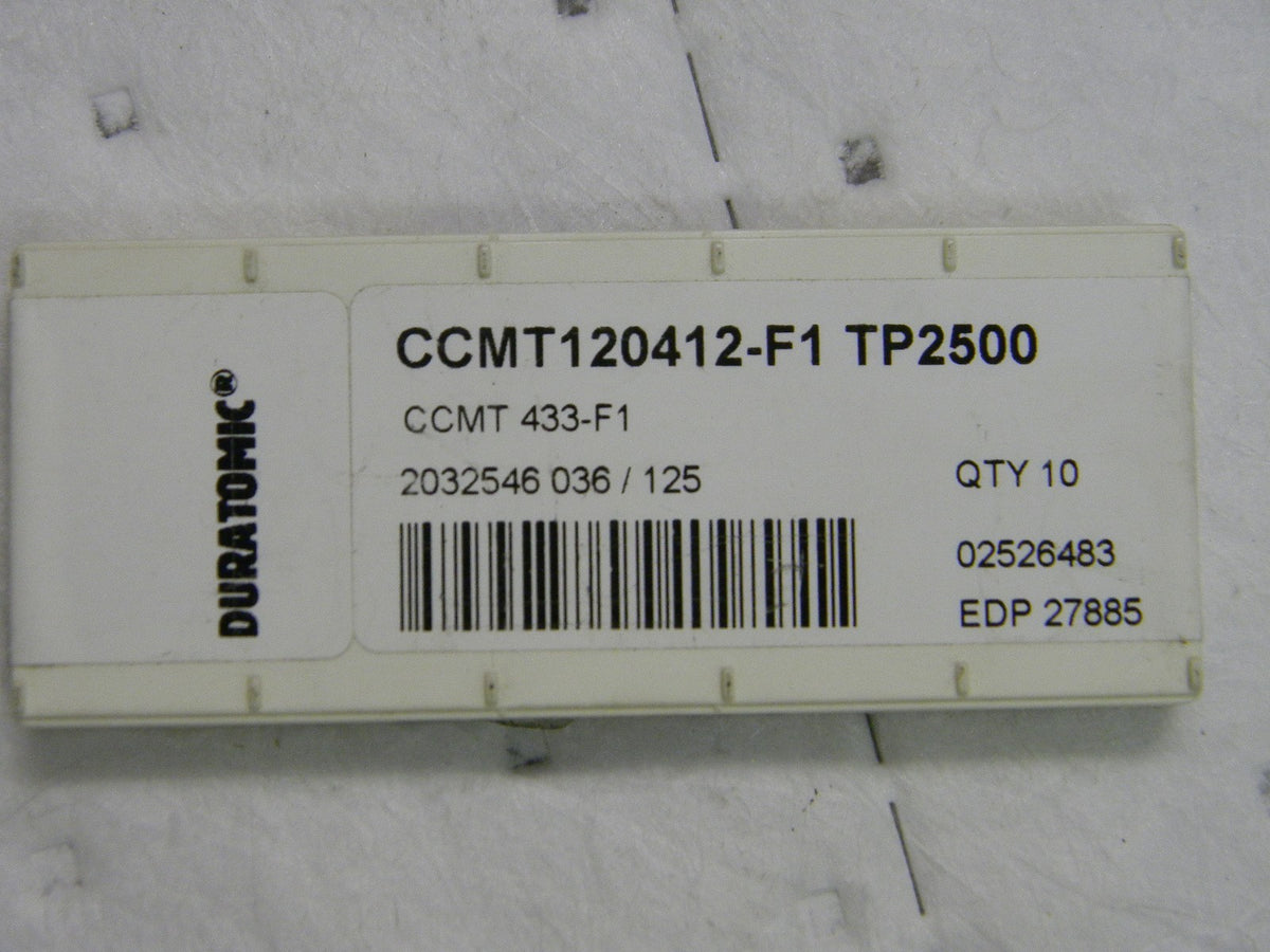 Seco  Carbide Turning Insert  pack of 9 CCMT433 F1 Grade TP2500  27885