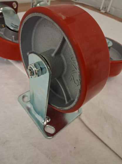 Vevor 4 Pack 6"x2" Caster Wheels 2 Rigid and Swivel Casters W/ Side Brake