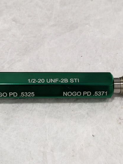 GF GAGE Plug Thread Insert 1/2-20 Thread, Steel, (STI) Class 2B NoGo H0500202BS