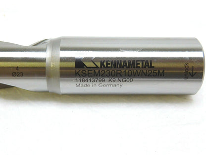 Kennametal Replaceable-Tip Drill 23 to 23.5mm 10xD KSEM230R10WN25M 1551841