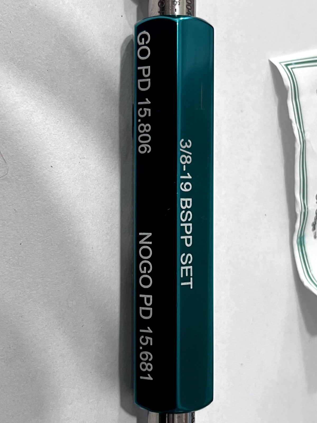 GF GAGE Pipe Thread Plug Gage: Straight, 3/8-19 S037519BSPPS