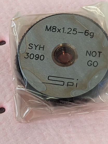 SPI Threaded Ring Gage: M8 x 1.25 Thread, Metric, Class 6G, No go