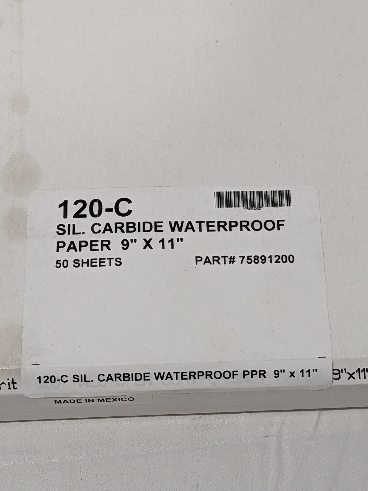 Sanding Sheet: 120 Grit, Silicon Carbide Fine Grade, C-Weighted Qty 50 75891200
